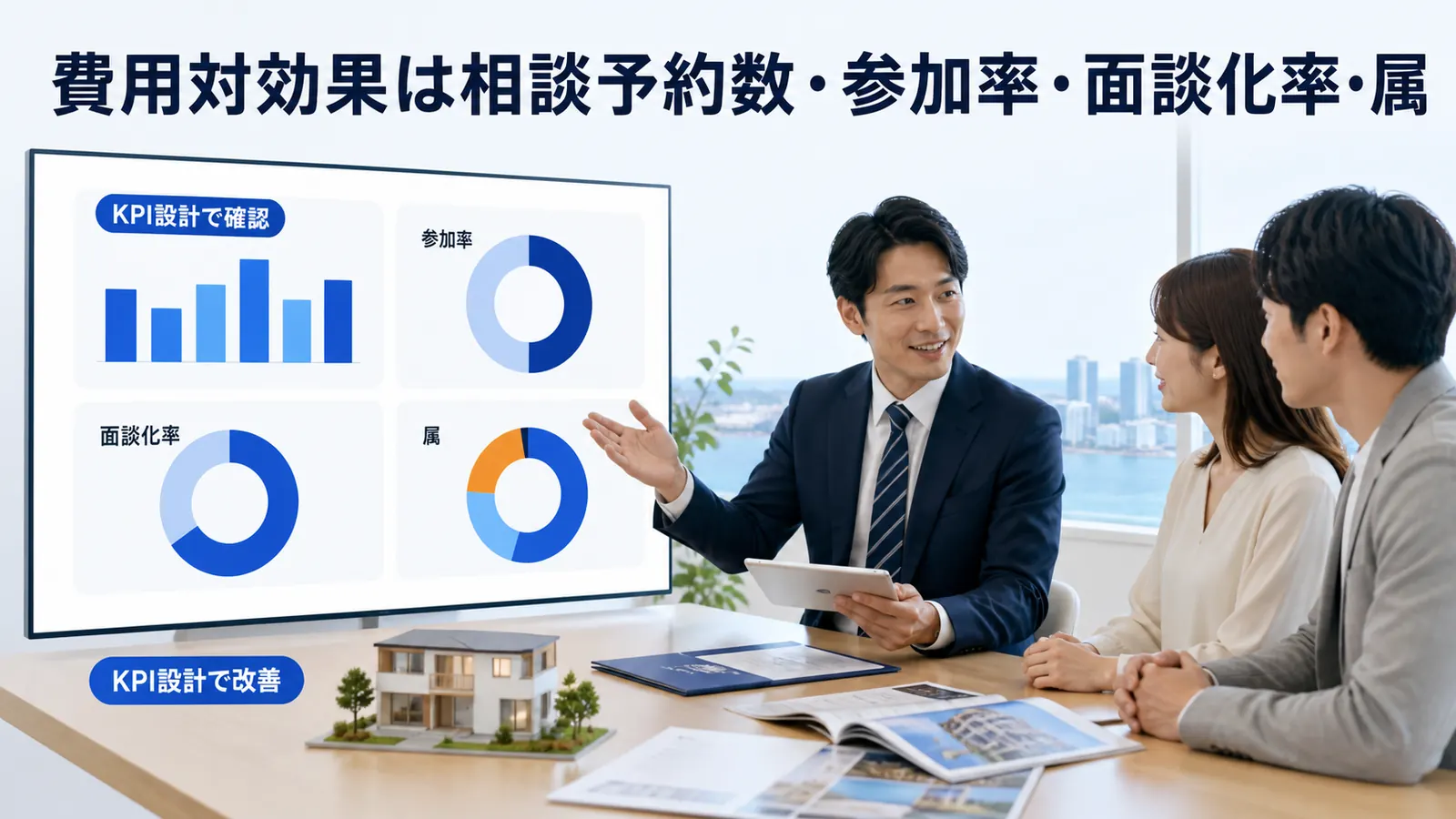 費用対効果は相談予約数・参加率・面談化率・属