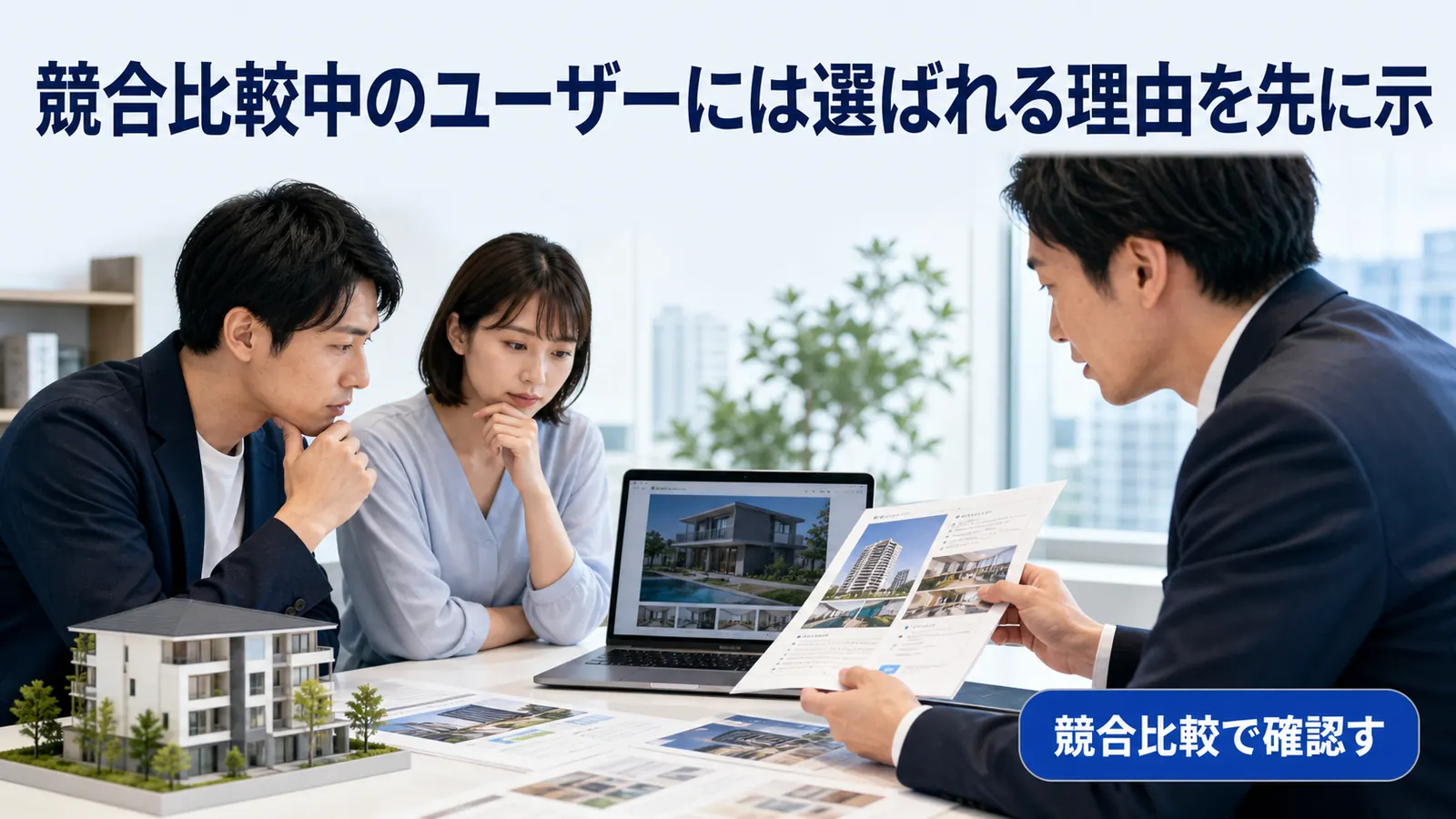 競合比較中のユーザーには選ばれる理由を先に示