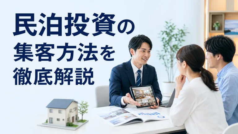 民泊投資の集客方法を徹底解説を内容別のオリジナル構図で整理した図解