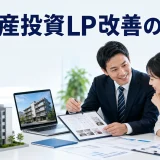 不動産投資LP改善の方法を内容別のオリジナル構図で整理した図解