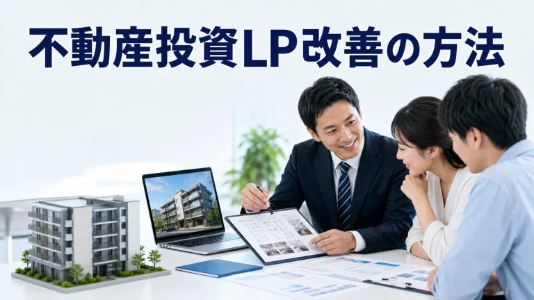 不動産投資LP改善の方法を内容別のオリジナル構図で整理した図解