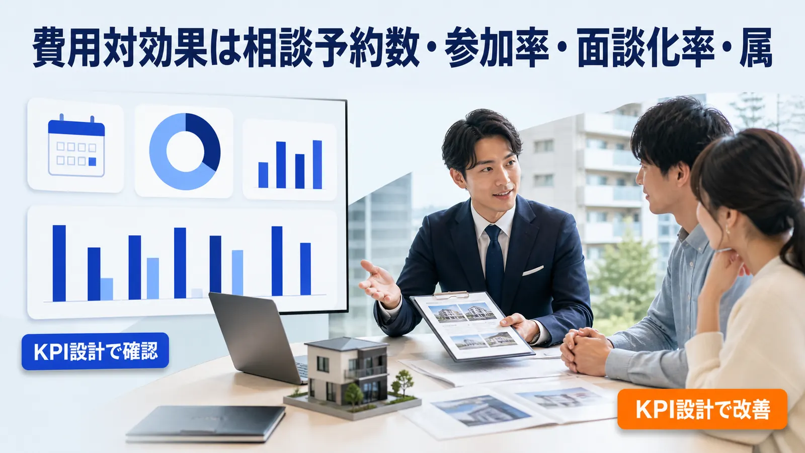 費用対効果は相談予約数・参加率・面談化率・属