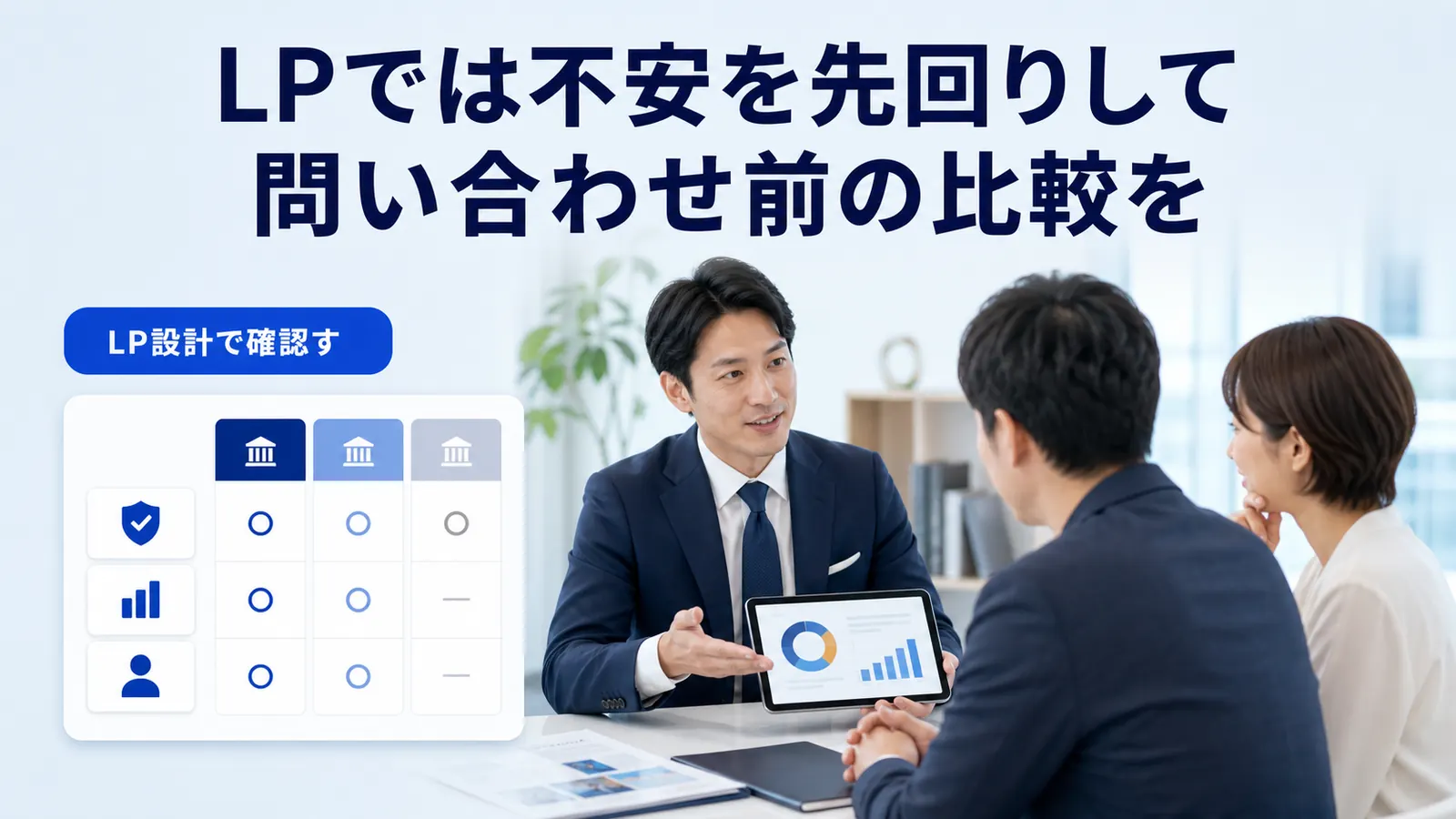 LPでは不安を先回りして問い合わせ前の比較を