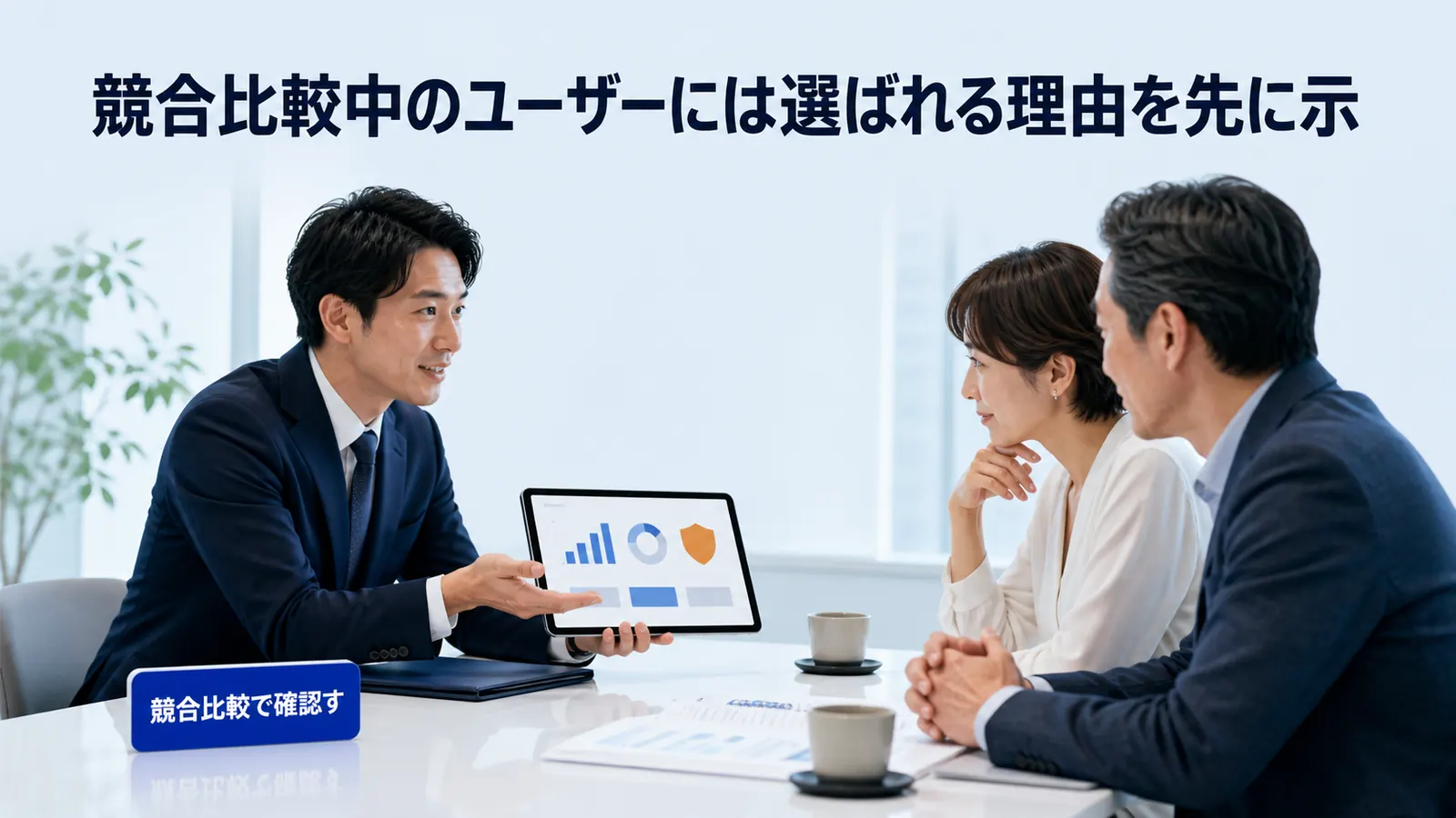 競合比較中のユーザーには選ばれる理由を先に示