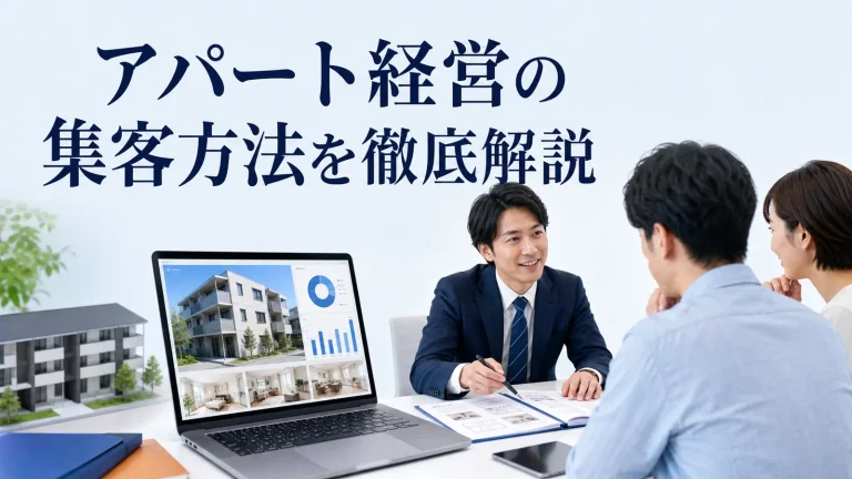 アパート経営の集客方法を徹底解説を内容別のオリジナル構図で整理した図解