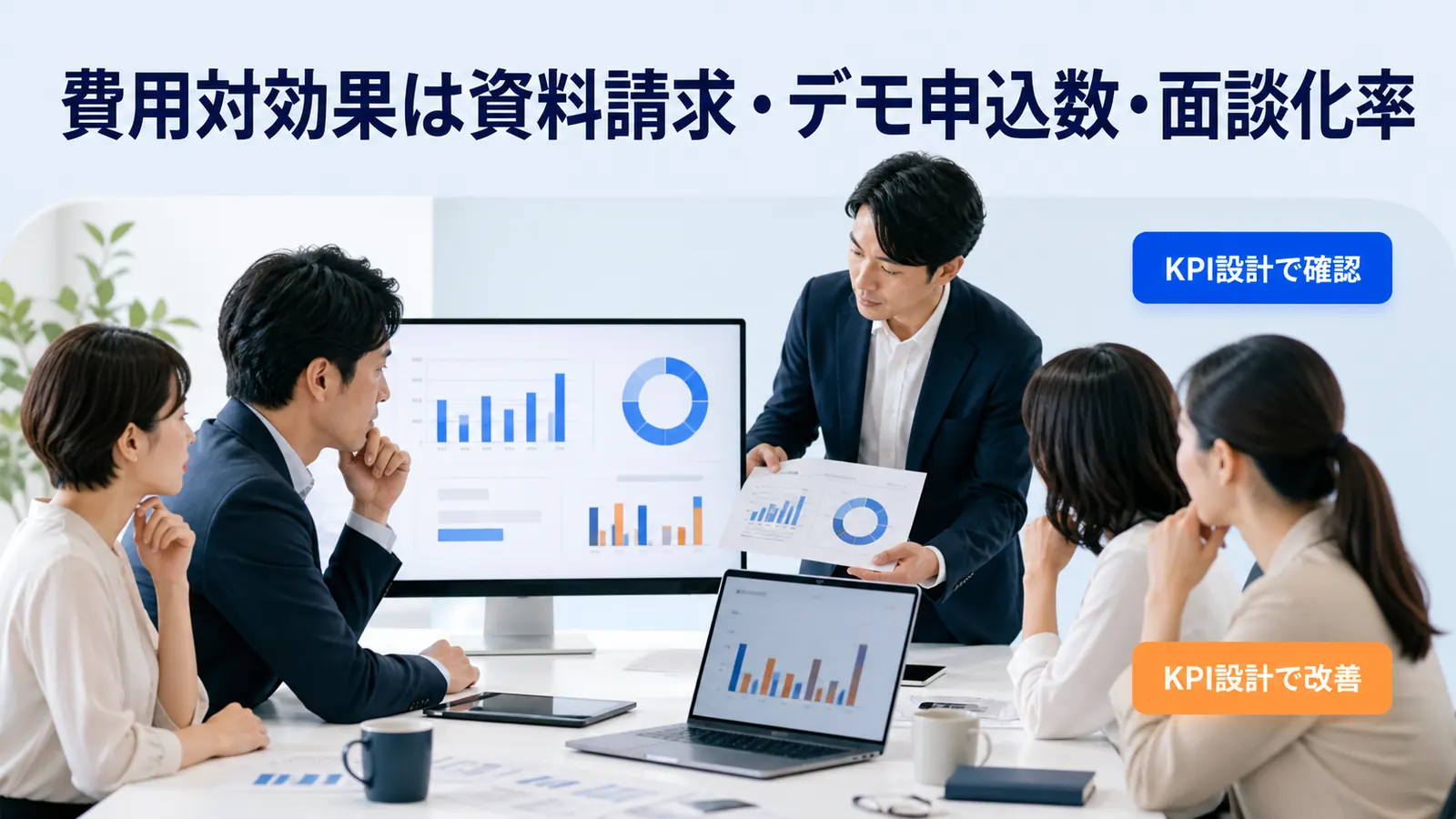 費用対効果は資料請求・デモ申込数・面談化率