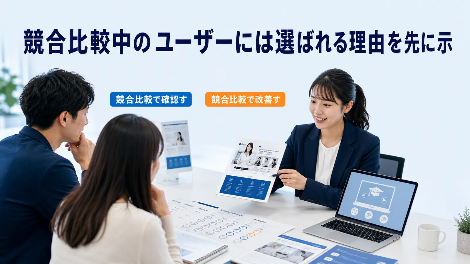 競合比較中のユーザーには選ばれる理由を先に示