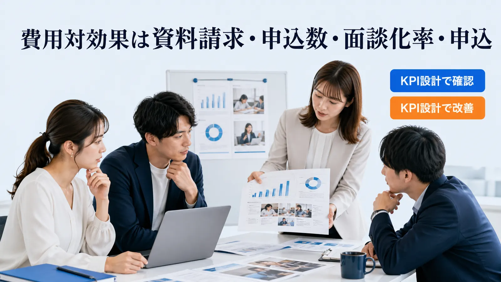 費用対効果は資料請求・申込数・面談化率・申込
