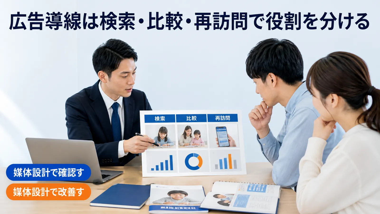 広告導線は検索・比較・再訪問で役割を分ける