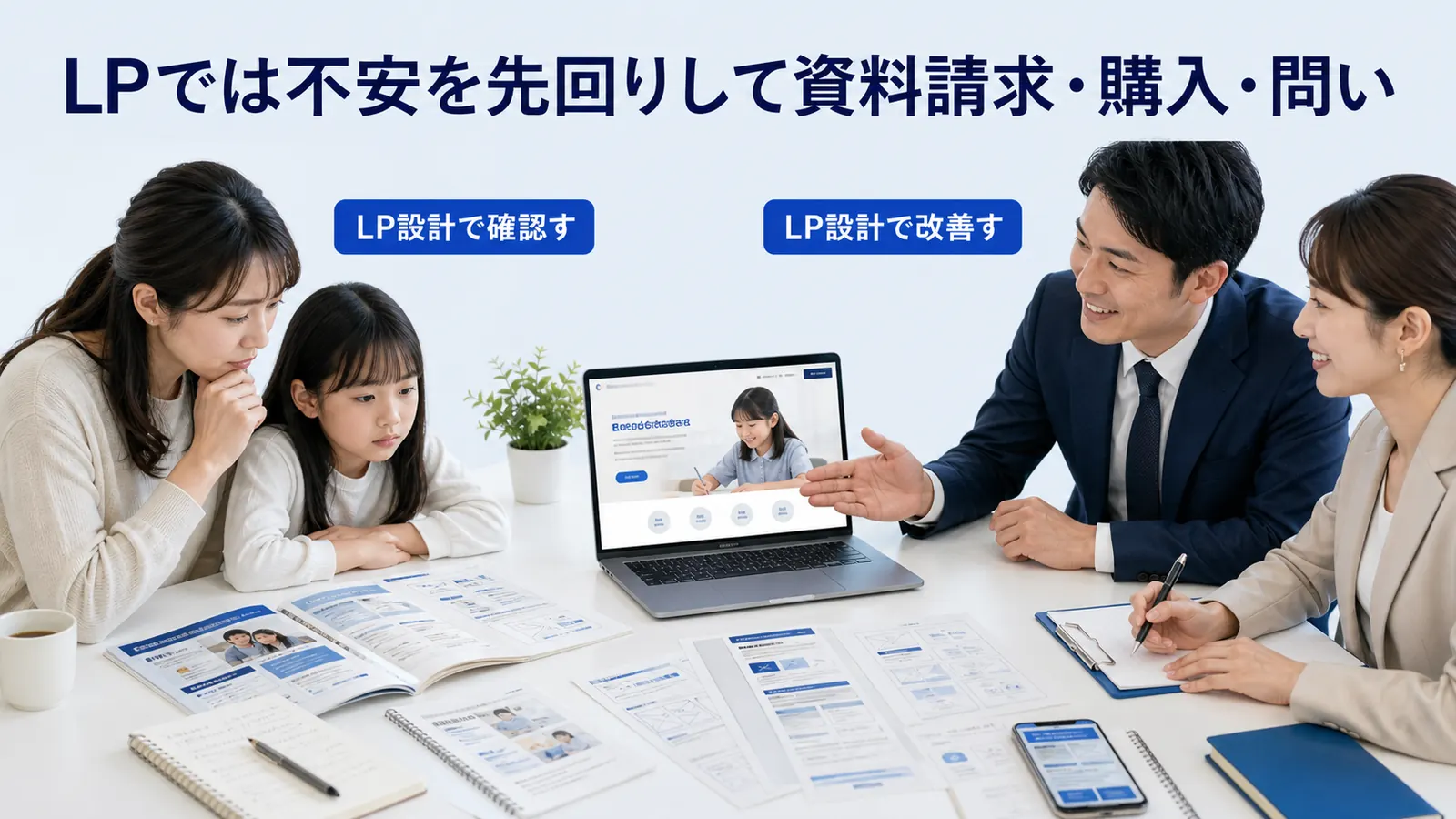 LPでは不安を先回りして資料請求・購入・問い