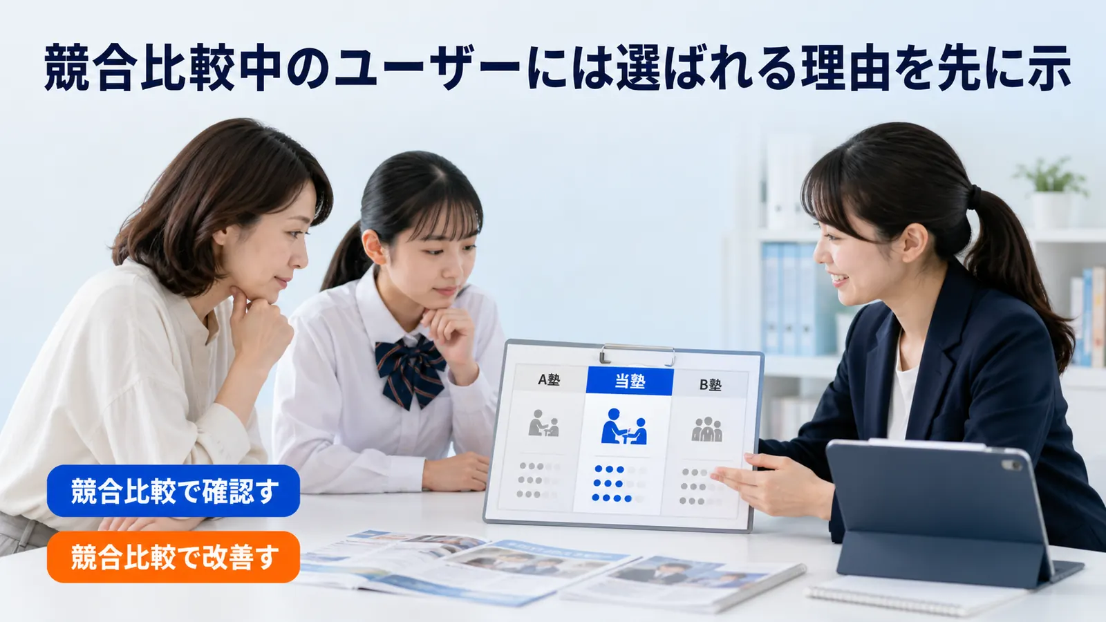 競合比較中のユーザーには選ばれる理由を先に示