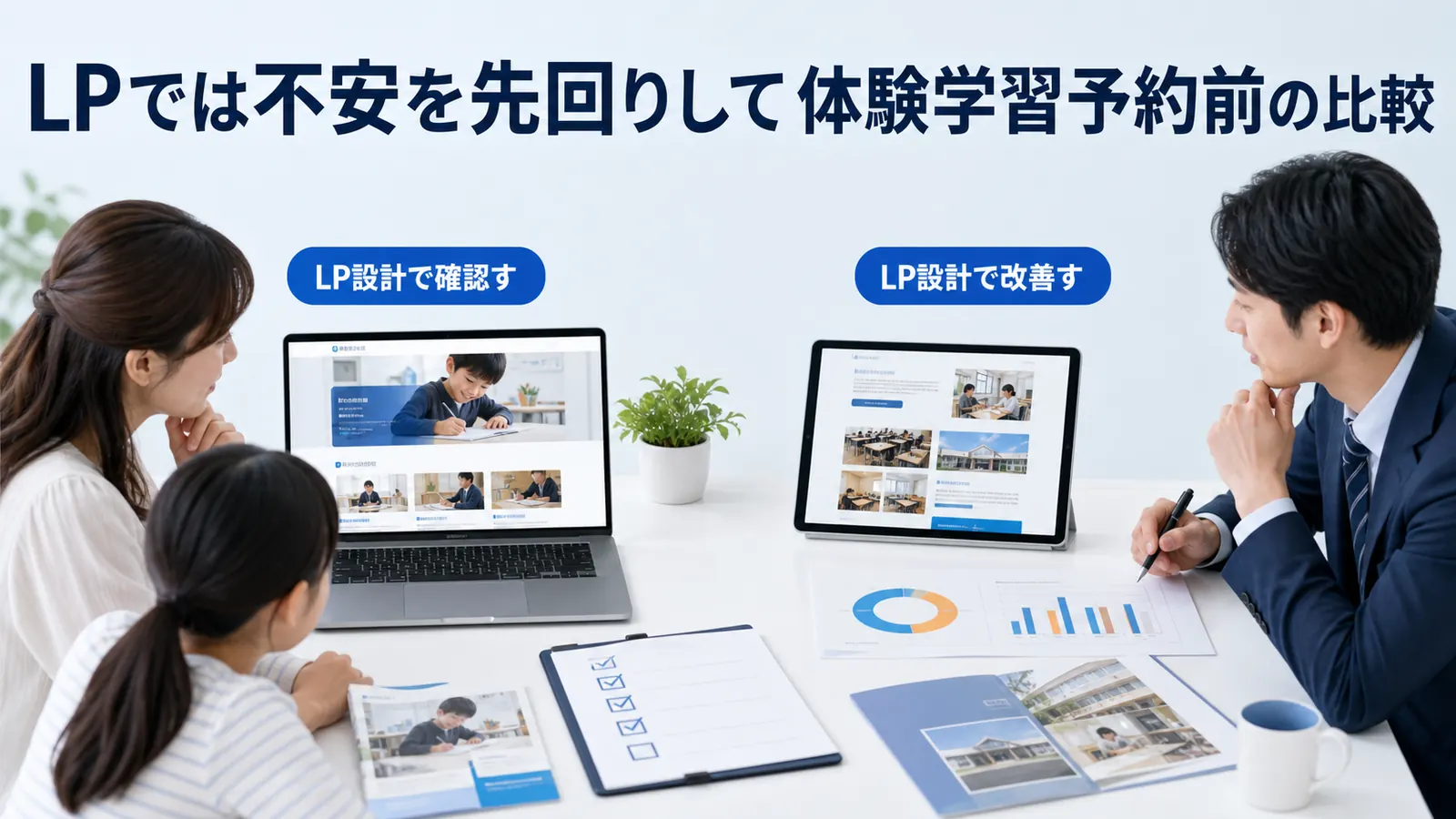 LPでは不安を先回りして体験学習予約前の比較