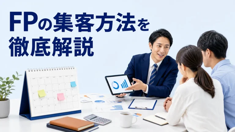 FPの集客方法を徹底解説を内容別のオリジナル構図で整理した図解