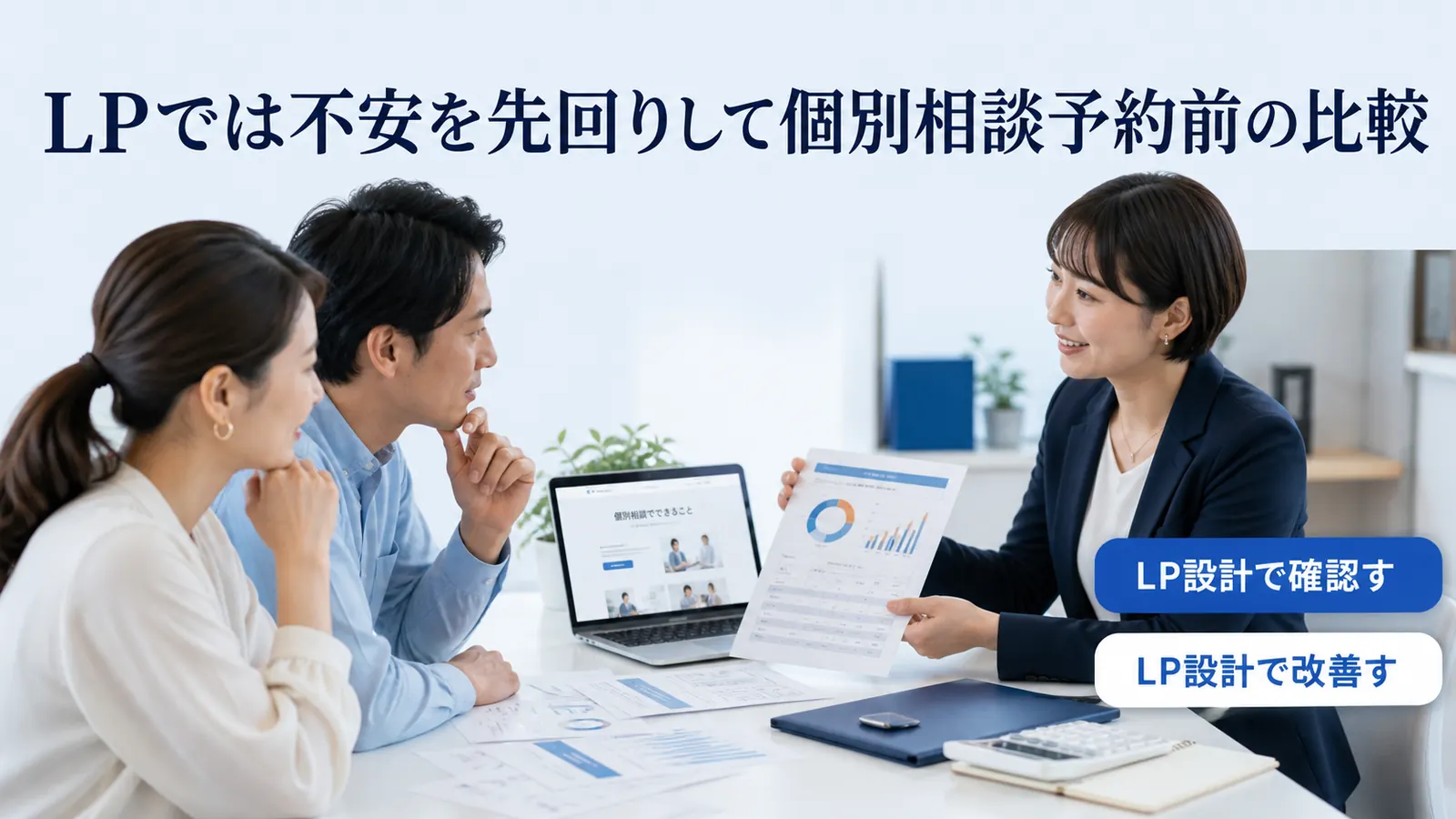 LPでは不安を先回りして個別相談予約前の比較
