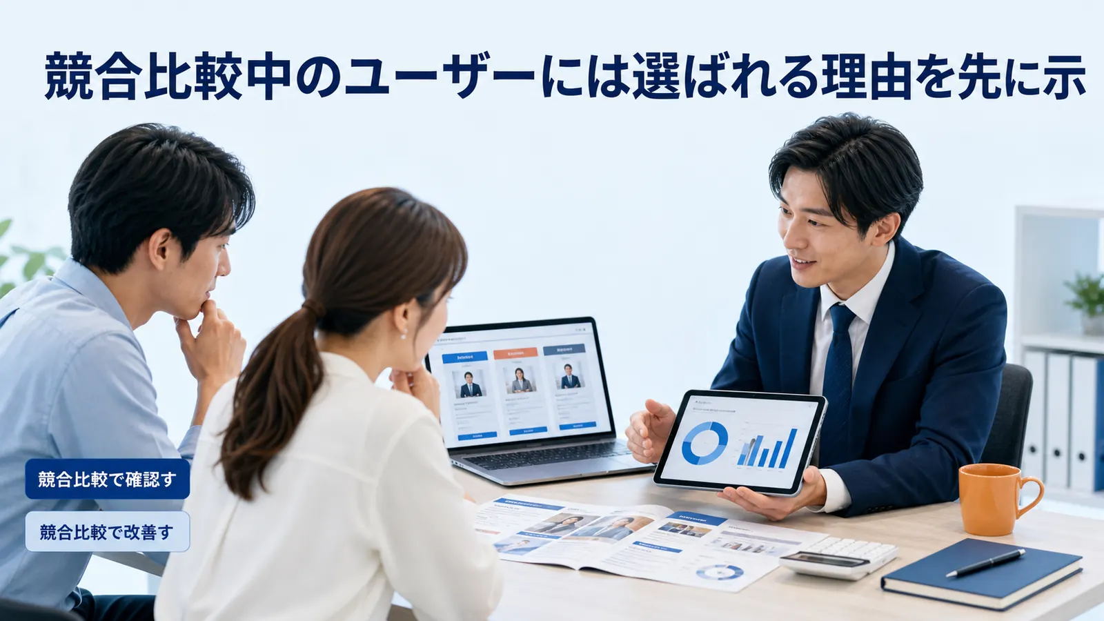 競合比較中のユーザーには選ばれる理由を先に示