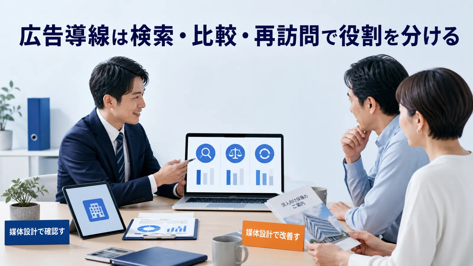 広告導線は検索・比較・再訪問で役割を分ける