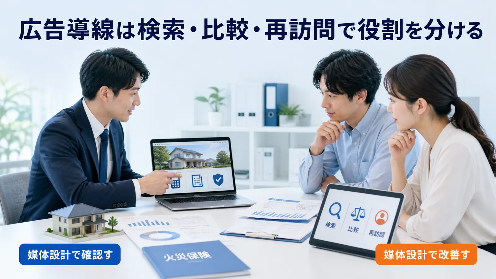 広告導線は検索・比較・再訪問で役割を分ける