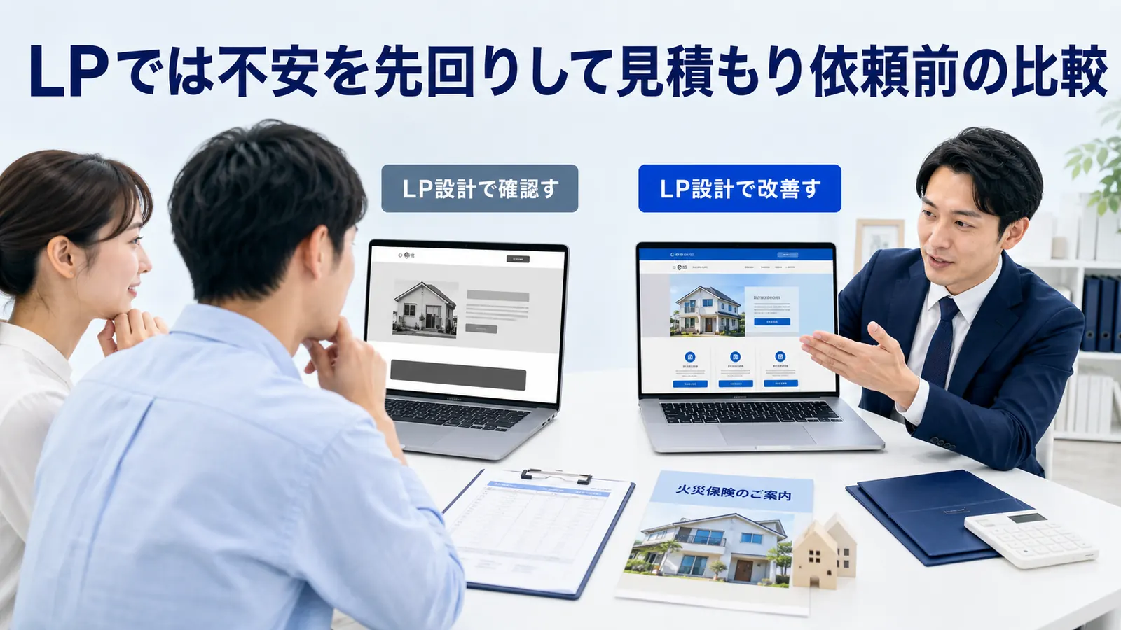 LPでは不安を先回りして見積もり依頼前の比較