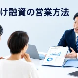 法人向け融資の営業方法を内容別のオリジナル構図で整理した図解