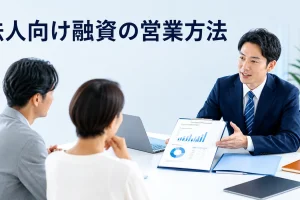 法人向け融資の営業方法を内容別のオリジナル構図で整理した図解