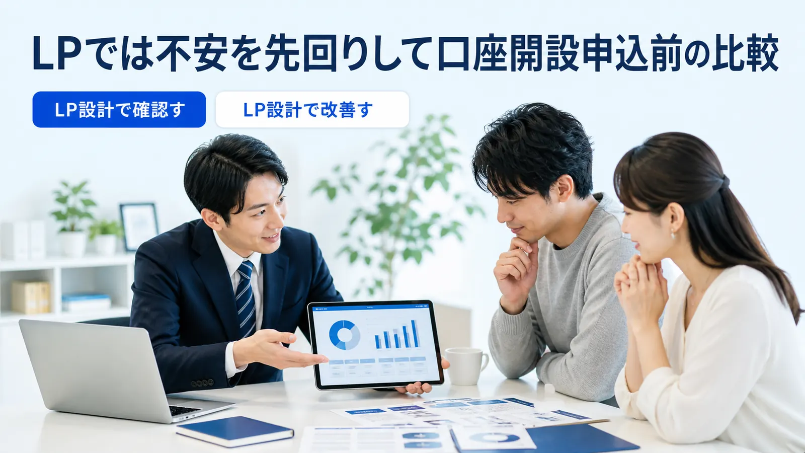 LPでは不安を先回りして口座開設申込前の比較