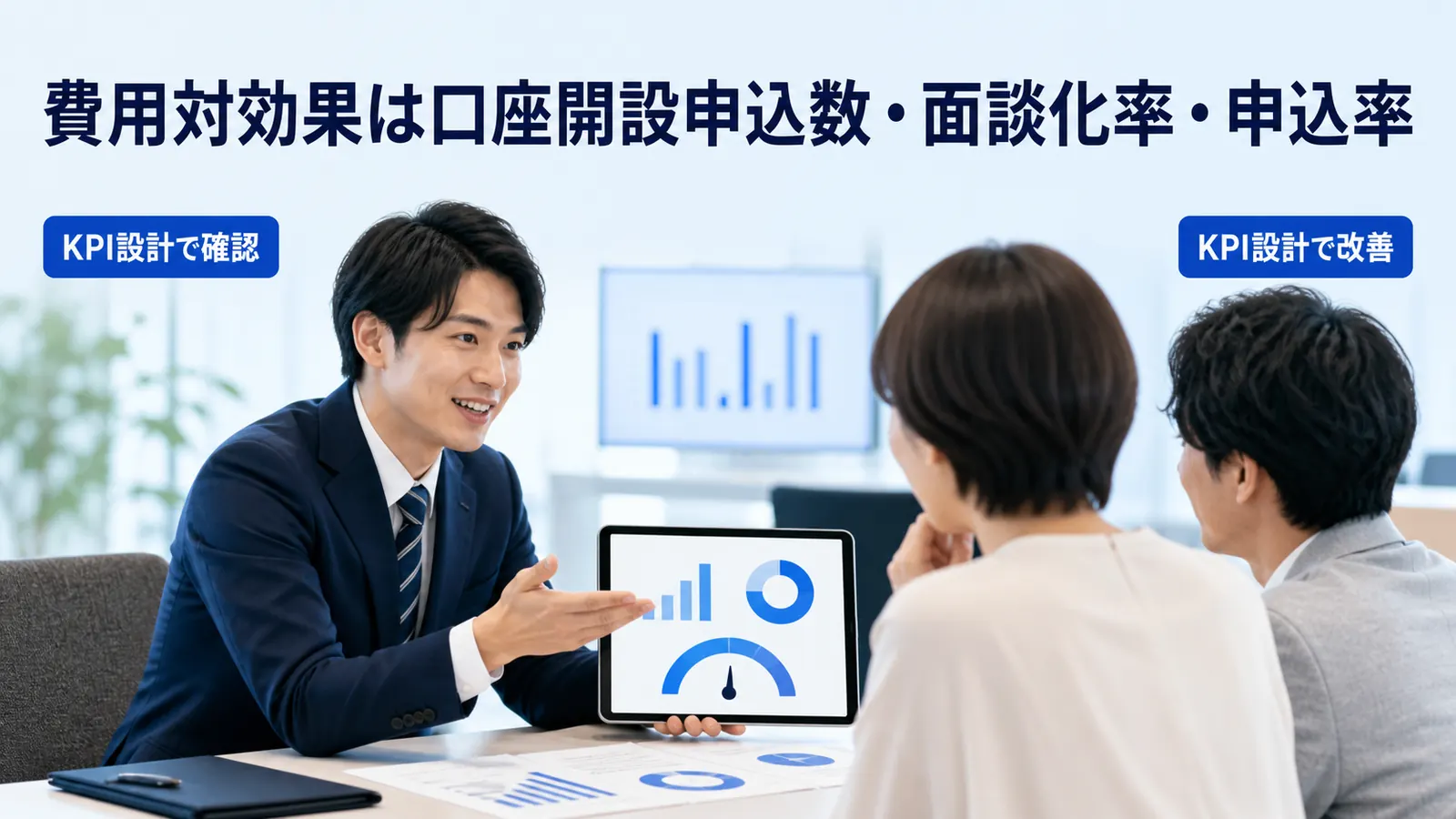 費用対効果は口座開設申込数・面談化率・申込率