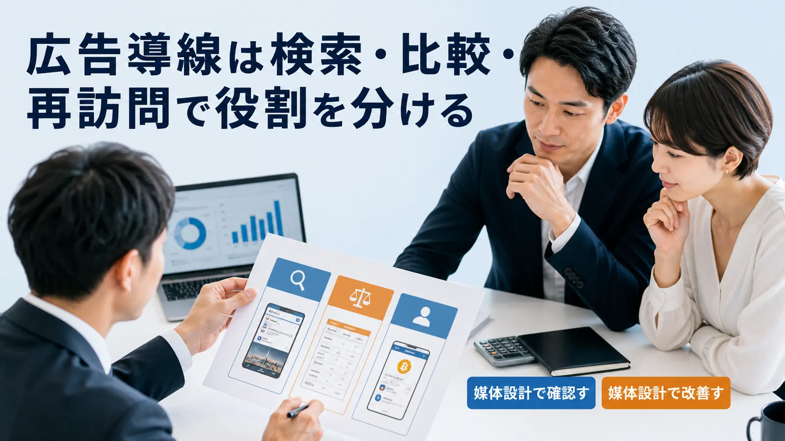 広告導線は検索・比較・再訪問で役割を分ける