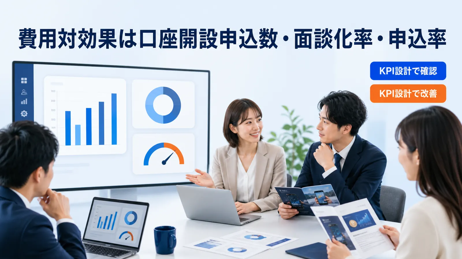 費用対効果は口座開設申込数・面談化率・申込率