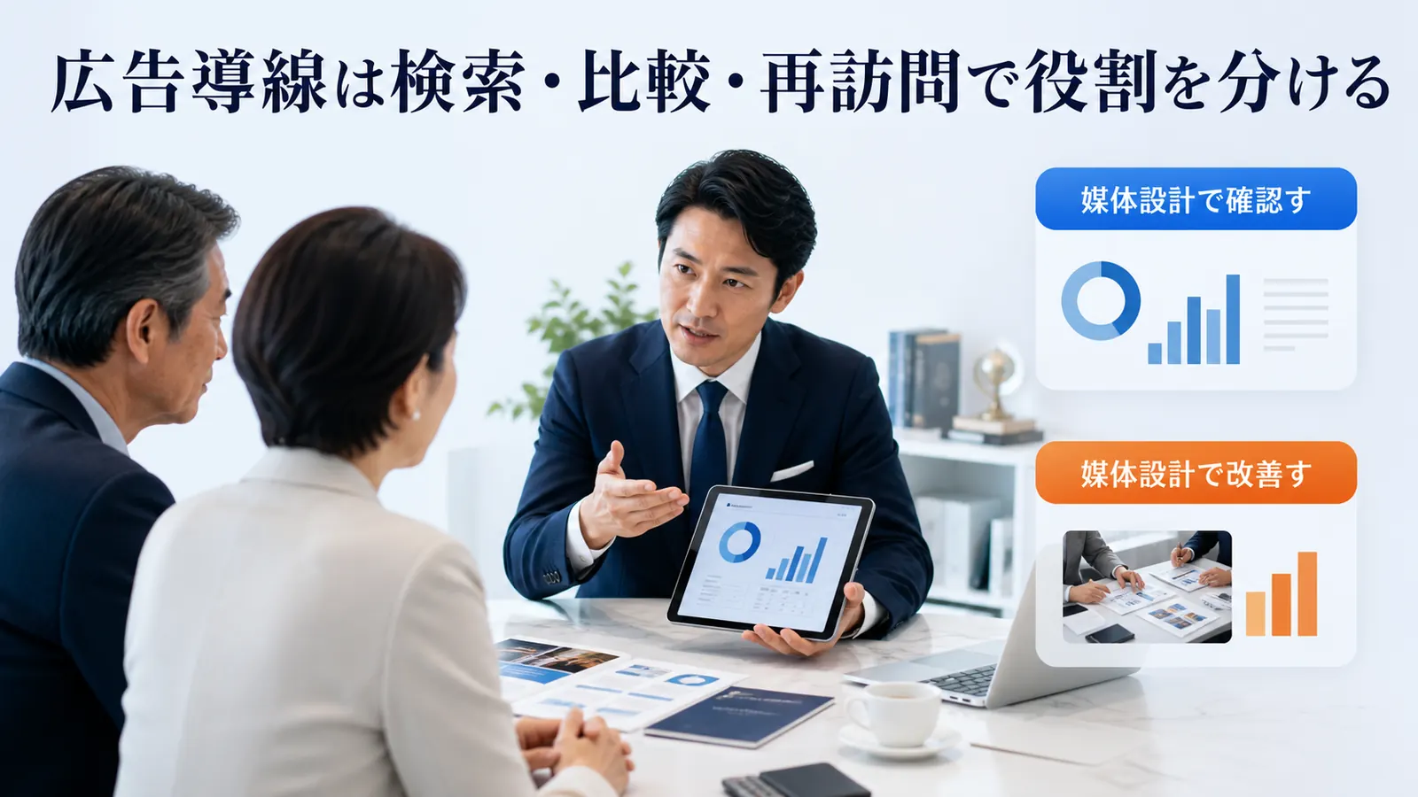 広告導線は検索・比較・再訪問で役割を分ける