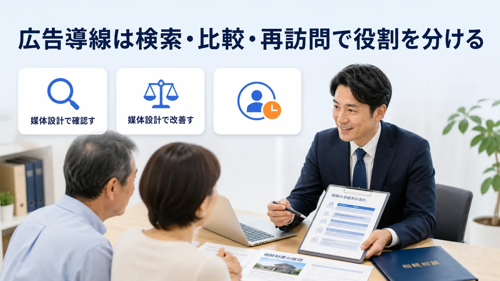 広告導線は検索・比較・再訪問で役割を分ける