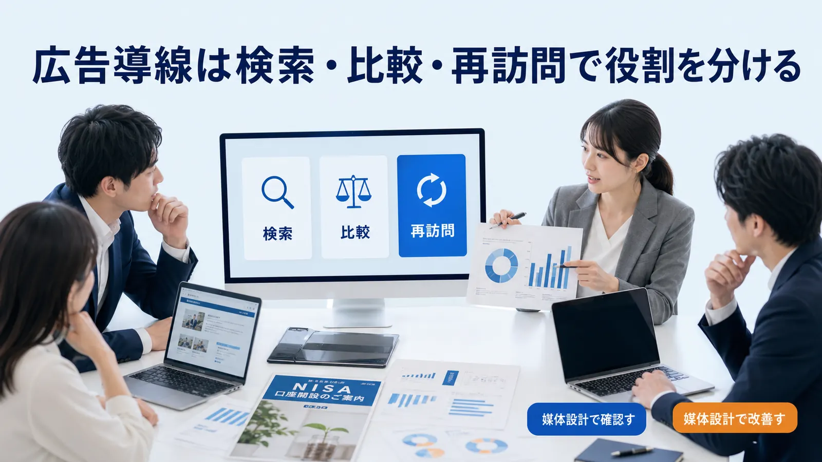 広告導線は検索・比較・再訪問で役割を分ける