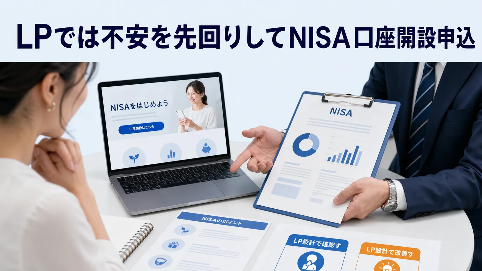 LPでは不安を先回りしてNISA口座開設申込