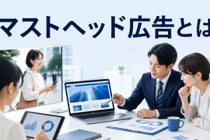 マストヘッド広告とはを内容別のオリジナル構図で整理した図解