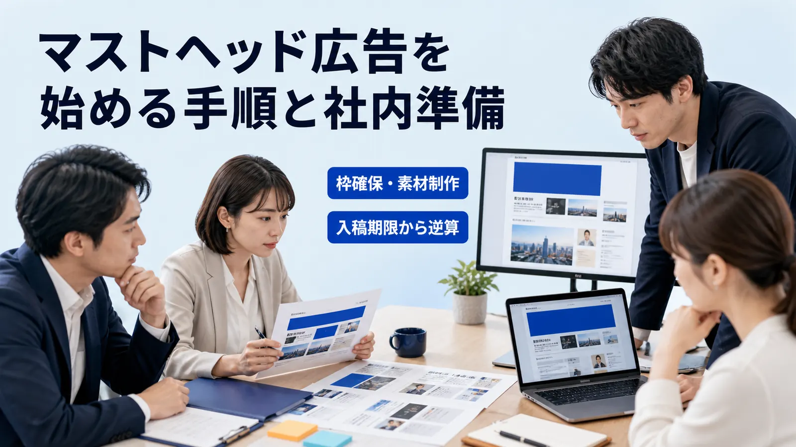 マストヘッド広告を始める手順と社内準備