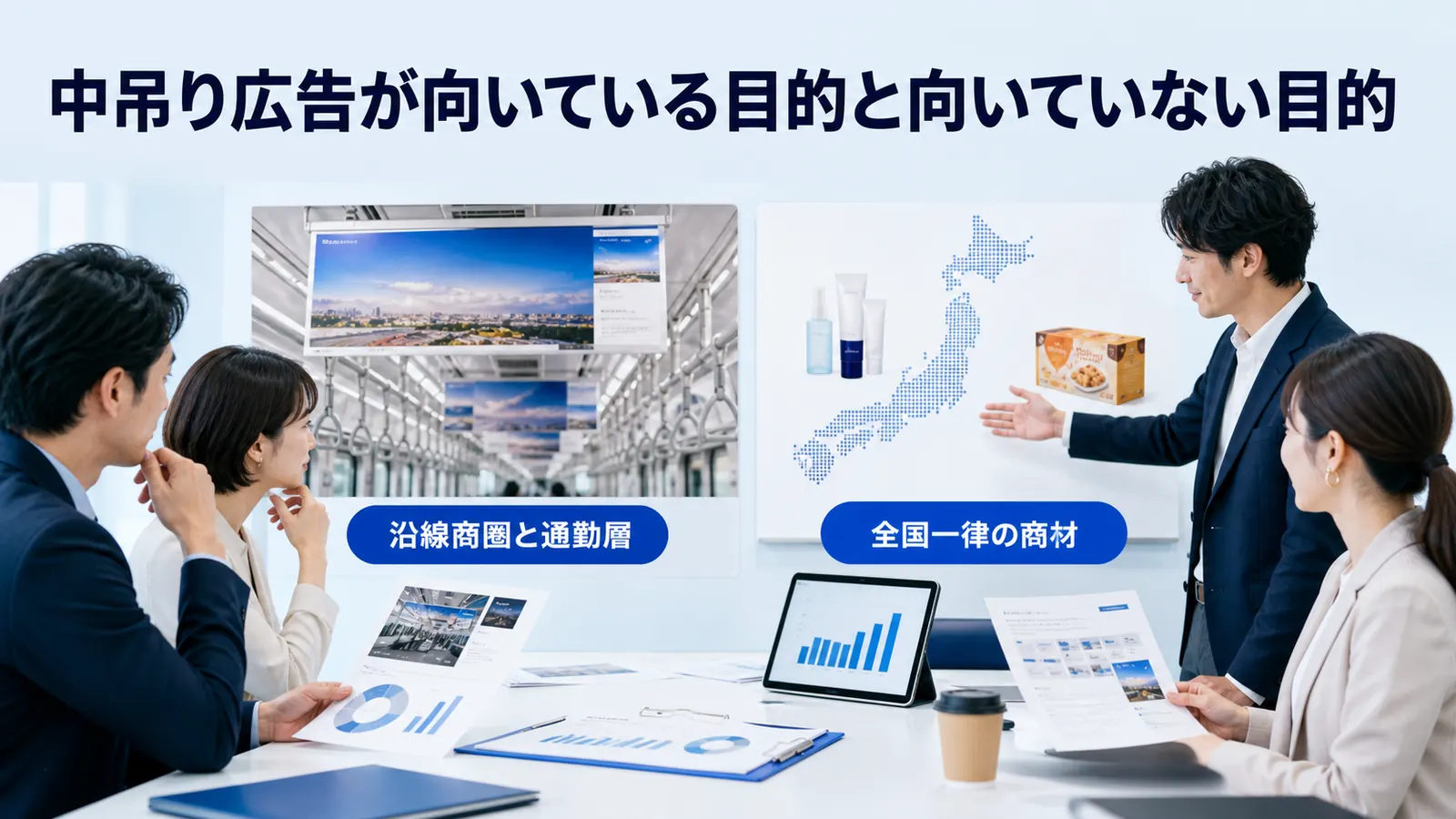中吊り広告が向いている目的と向いていない目的