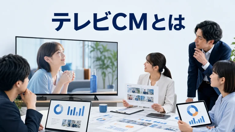 テレビCMとはを内容別のオリジナル構図で整理した図解