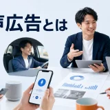 音声広告とはを内容別のオリジナル構図で整理した図解