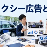 タクシー広告とはを内容別のオリジナル構図で整理した図解