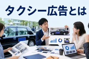 タクシー広告とはを内容別のオリジナル構図で整理した図解