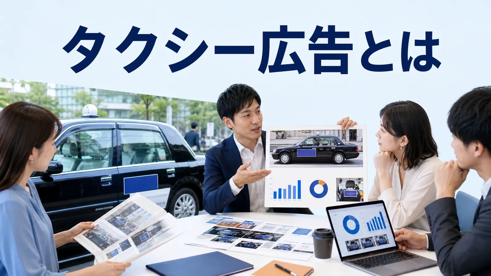 タクシー広告とはを内容別のオリジナル構図で整理した図解