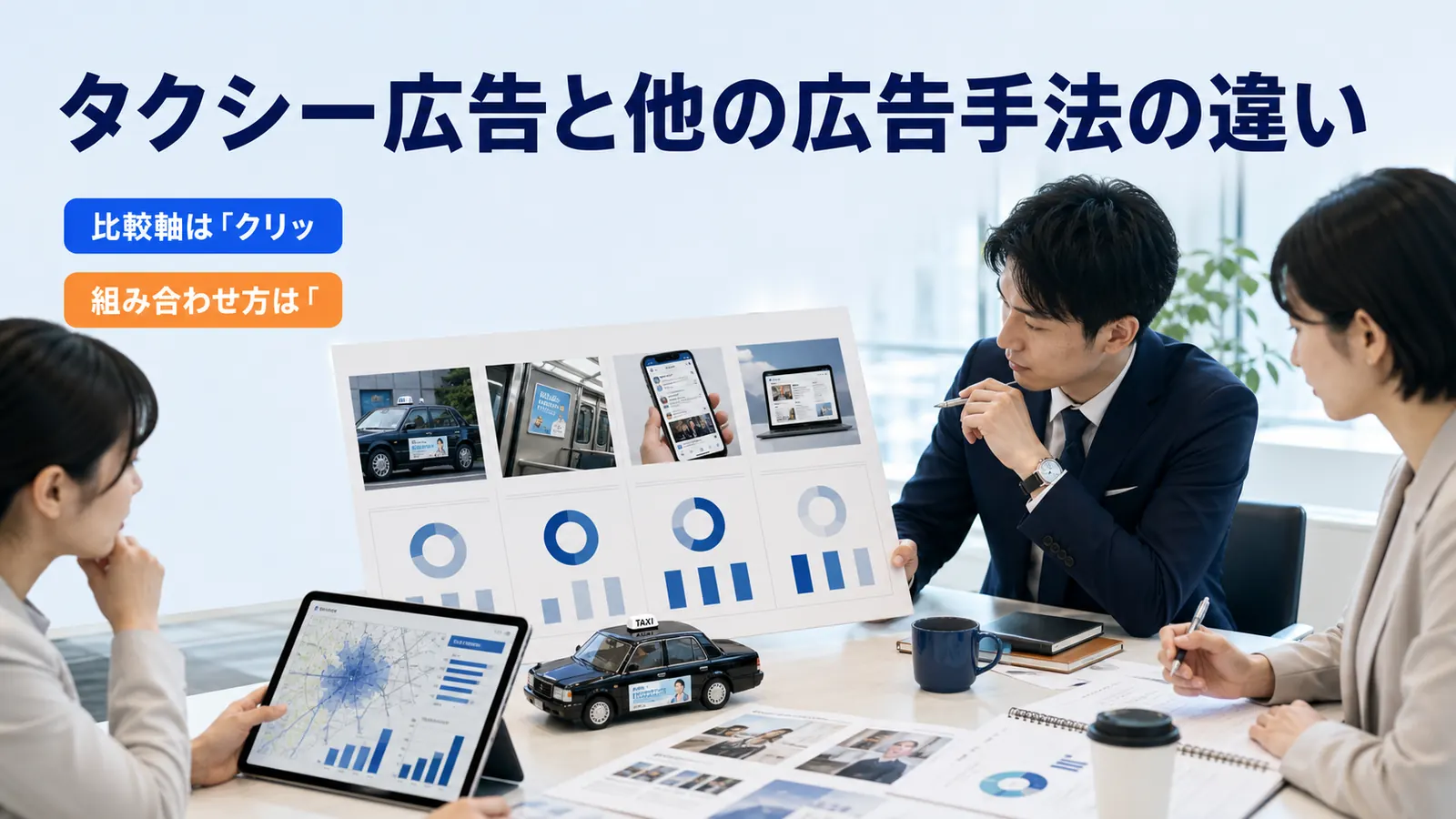 タクシー広告と他の広告手法の違い