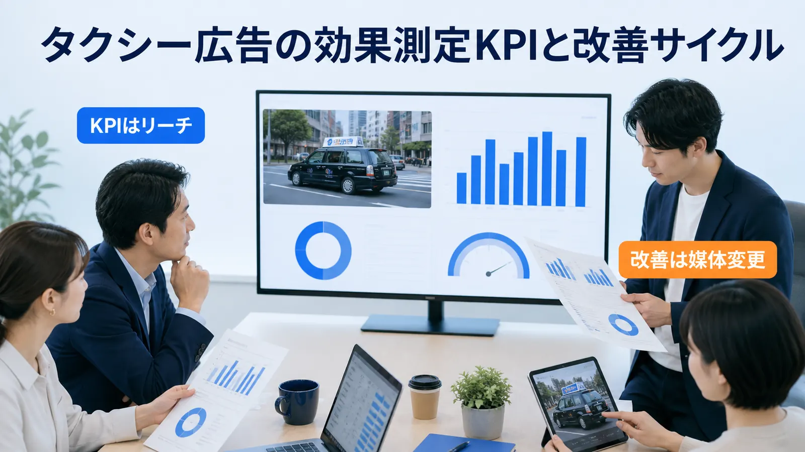 タクシー広告の効果測定KPIと改善サイクル
