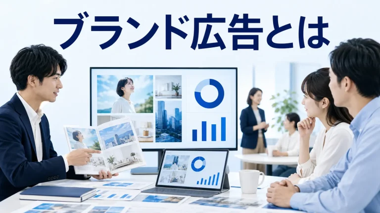 ブランド広告とはを内容別のオリジナル構図で整理した図解