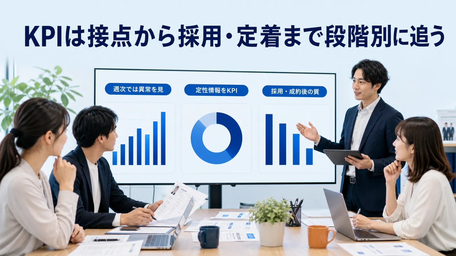 KPIは接点から採用・定着まで段階別に追う
