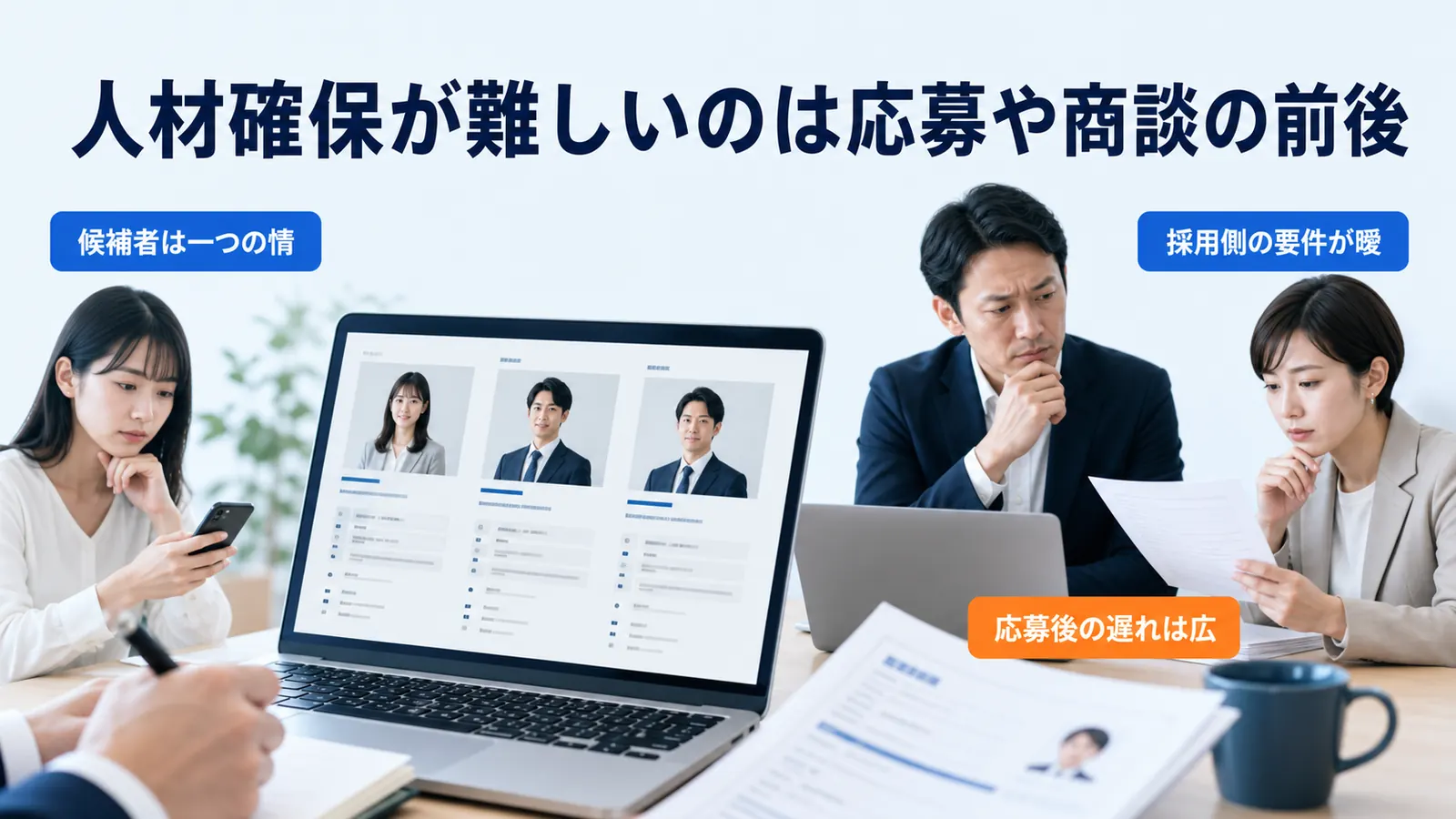 人材確保が難しいのは応募や商談の前後