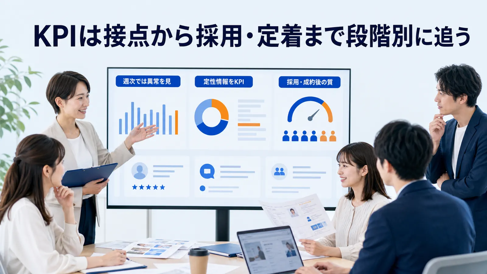 KPIは接点から採用・定着まで段階別に追う