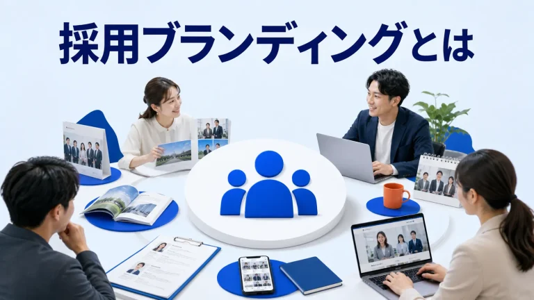 採用ブランディングとはを内容別のオリジナル構図で整理した図解