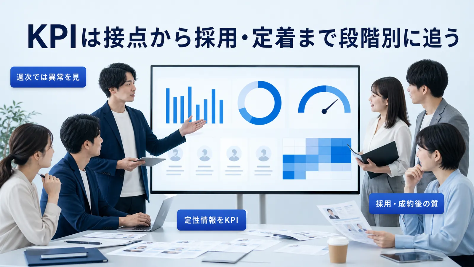 KPIは接点から採用・定着まで段階別に追う