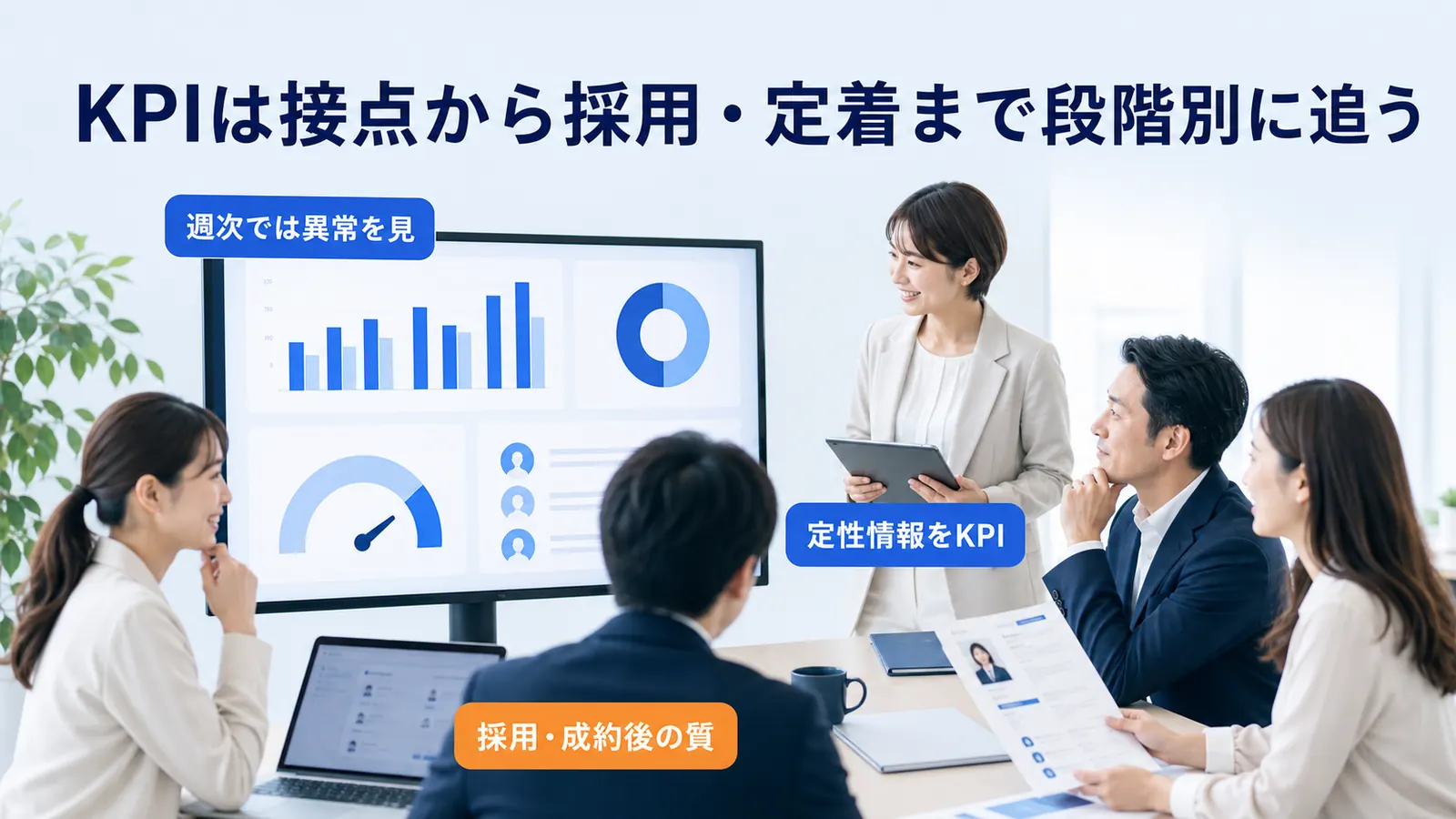 KPIは接点から採用・定着まで段階別に追う