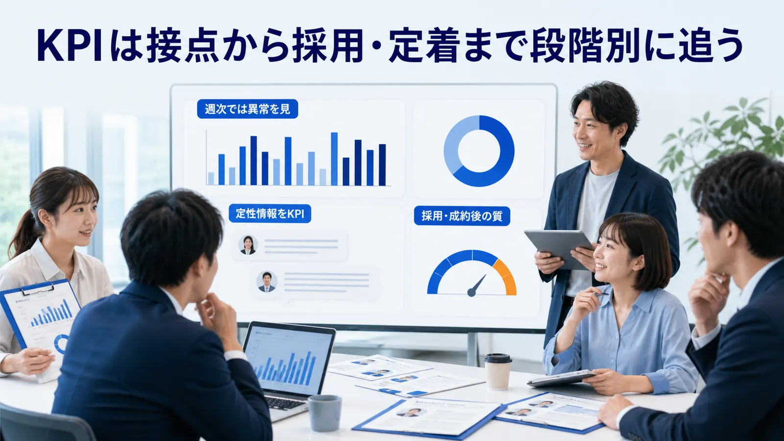 KPIは接点から採用・定着まで段階別に追う